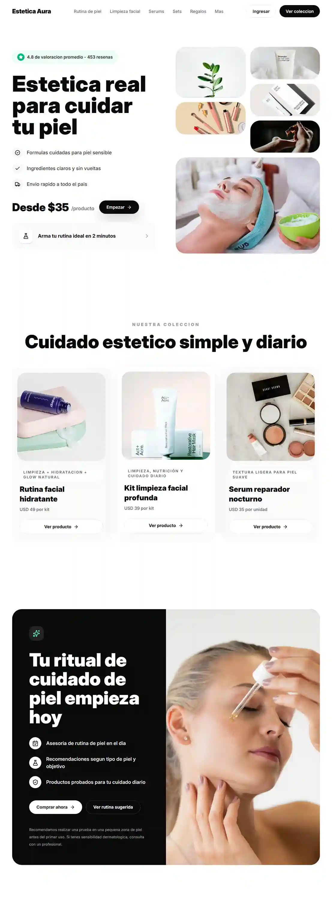 Diseño de Landing Page para Estética y Belleza