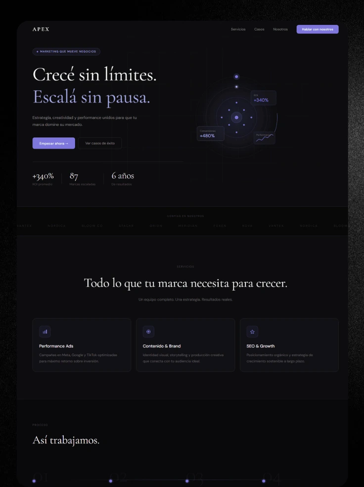 Mockup demo de landing page comercial