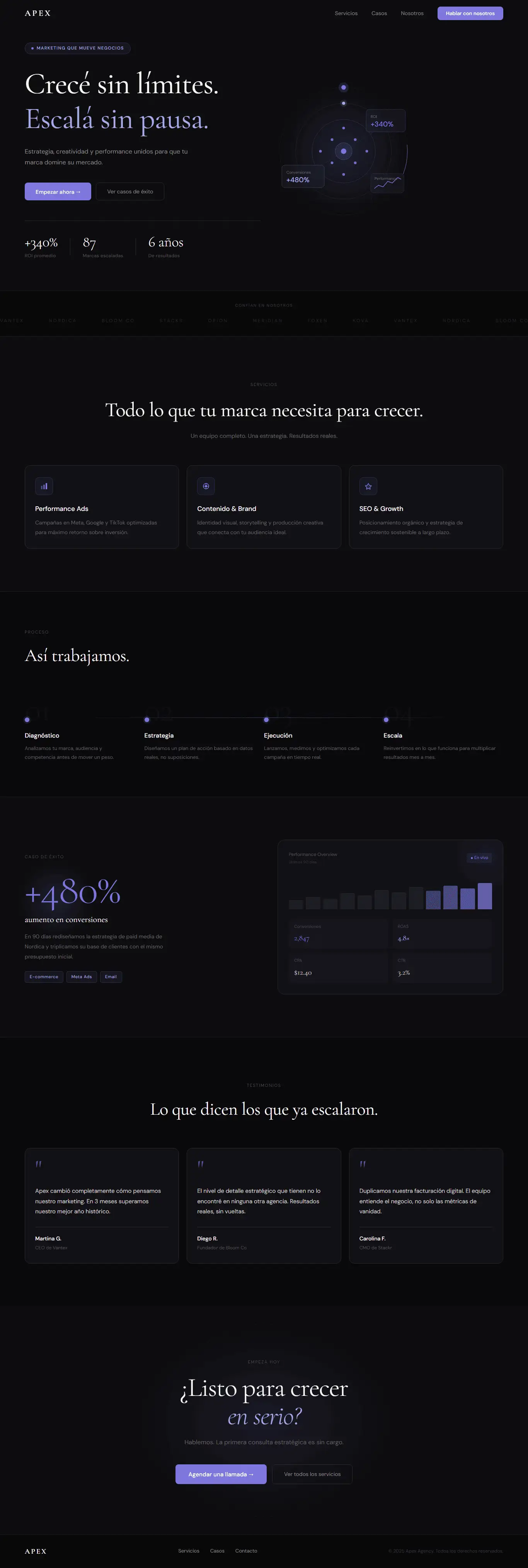 Diseño de Landing Page para Agencia de Marketing