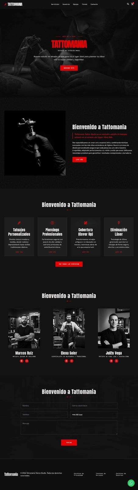 Diseño de interfaz UI/UX para Estudio de Arte